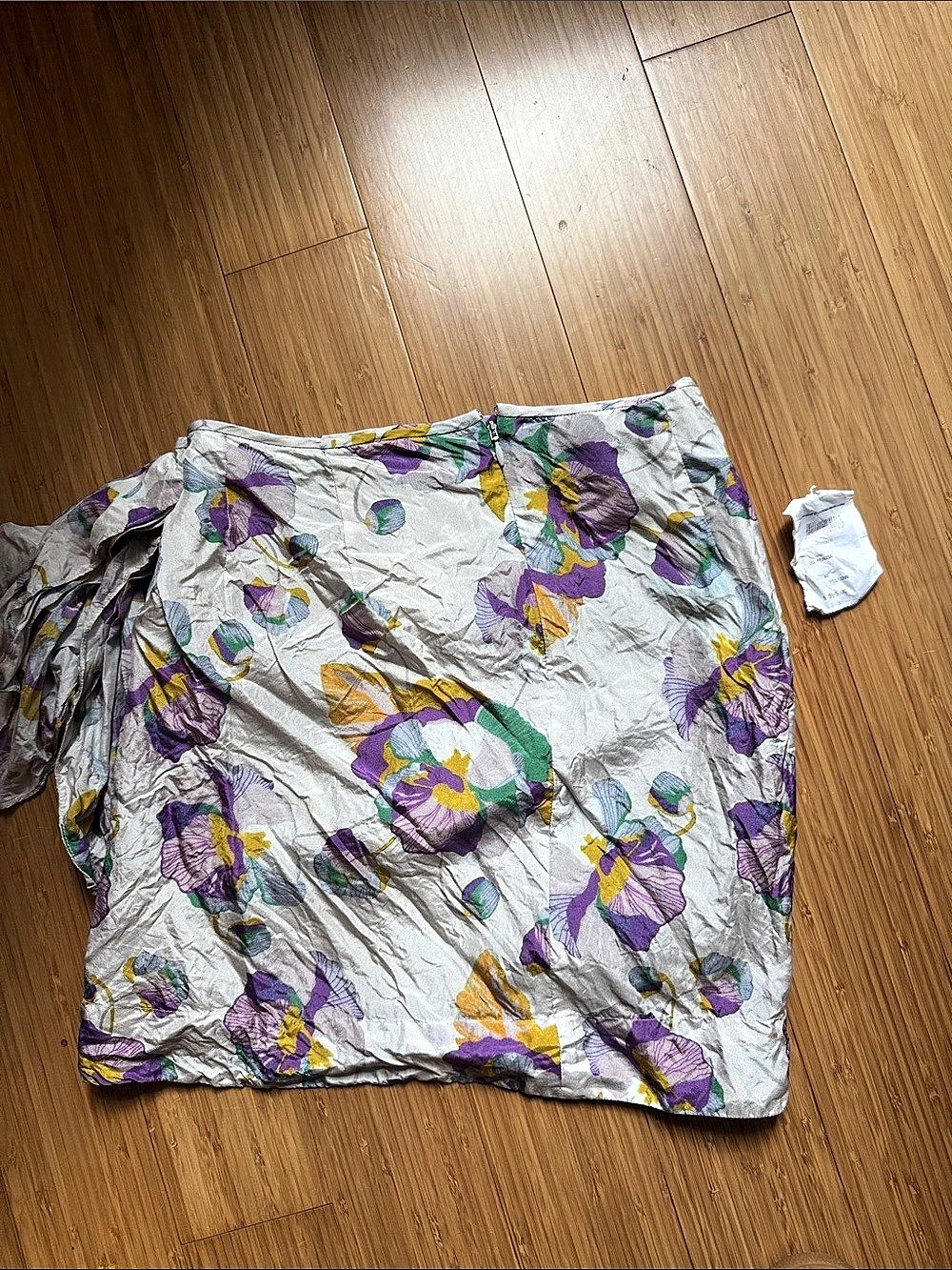 Isabel Marant Renzia Printed Silk Miniskirt White & Purple Size 40